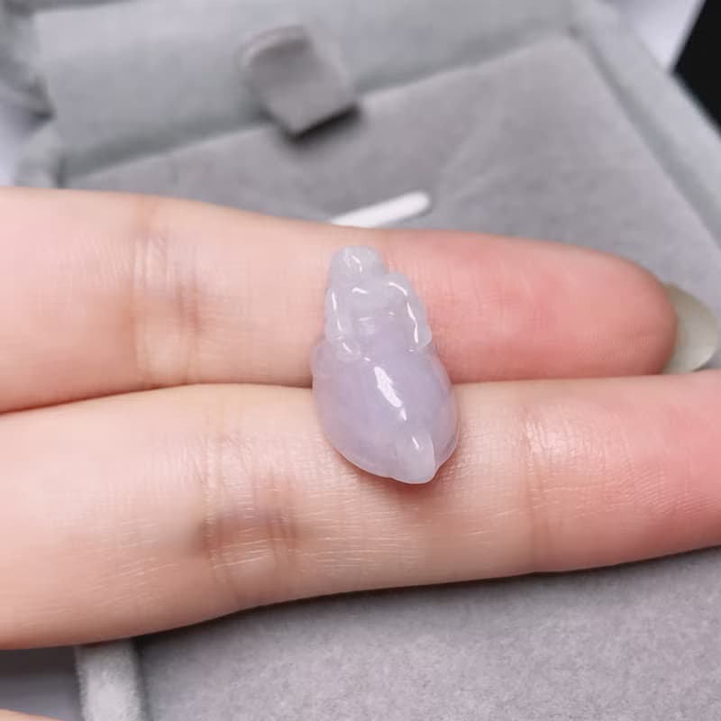 【吉祥‧長壽】冰種紫羅蘭龍龜 | 戒面 | 天然緬甸A貨翡翠 | 送禮