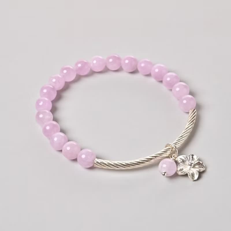 銀河律動系列 | 草莓晶 / 天河石  / 紫鋰輝 / 硨磲 純銀手鍊