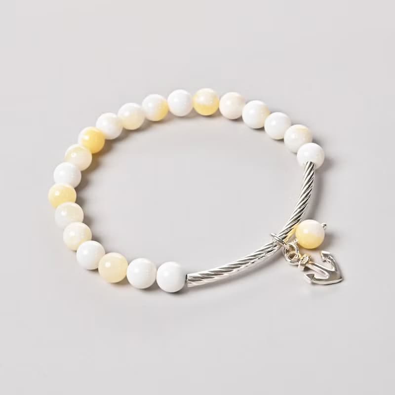 銀河律動系列 | 草莓晶 / 天河石  / 紫鋰輝 / 硨磲 純銀手鍊