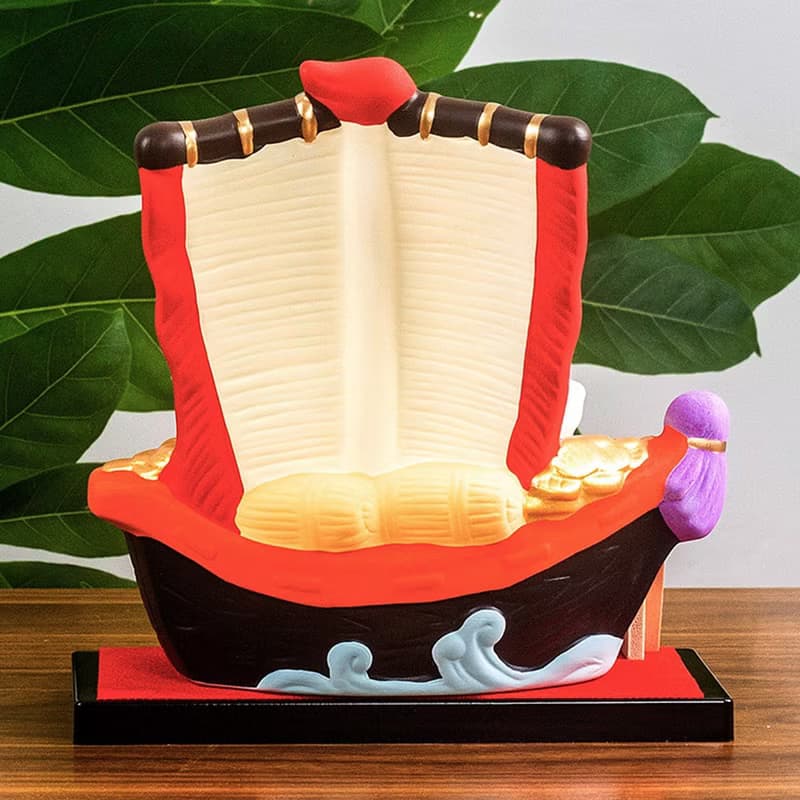 日本藥師窯寶船七福神招財貓滿願成就大當招財貓擺件開業喬遷禮物