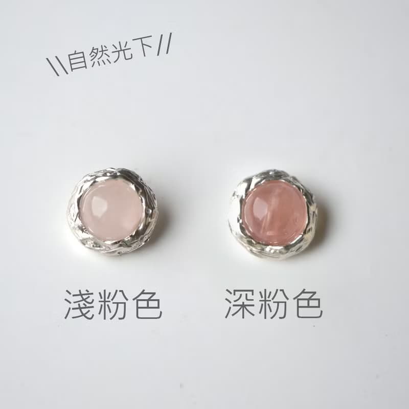 天然粉晶純銀項鍊 - 愛情之石項鍊 免費禮物包裝