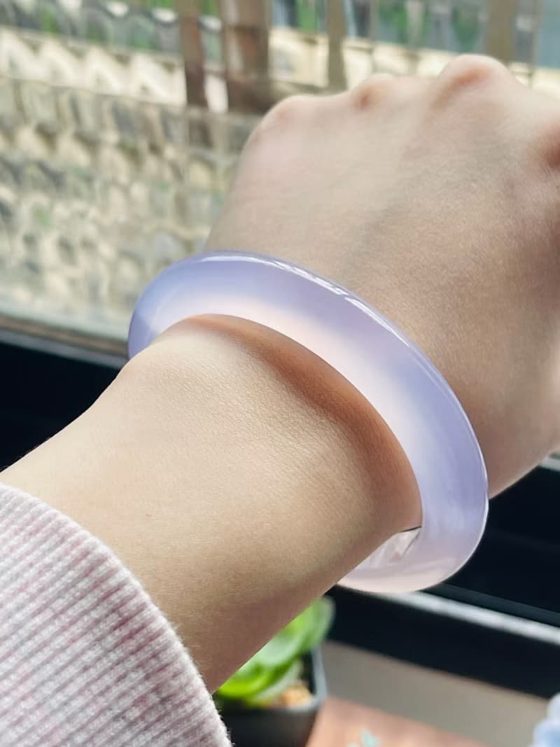 小帝王紫-晶凍波波、紫羅蘭玉髓手鐲、平安鐲、正圈(內徑56.6)
