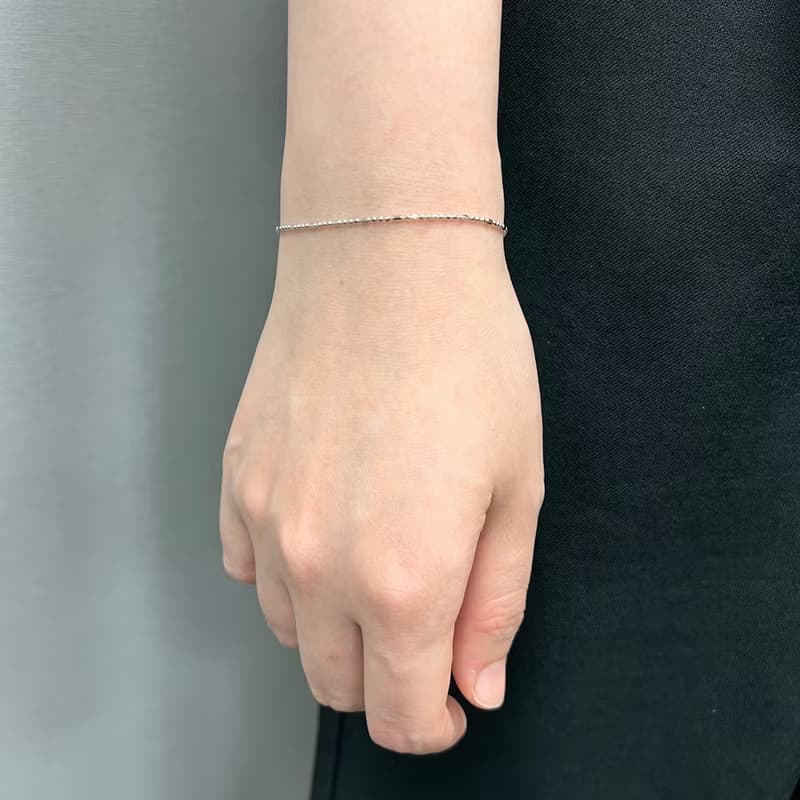 簡約925純銀手鍊/鋯石 輕珠寶 925銀 俐落 輕奢 質感銀飾 白K金色