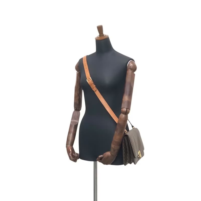 【 日本直送　名牌中古包 】CELINE セリーヌ マカダム ショルダーバッグ ブラウン モチーフ PVC レザー フラップ vintage  wagmgy