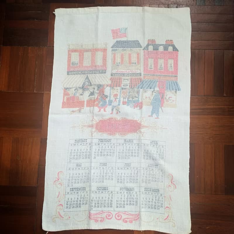 1965 美國早期布面月曆 shop
