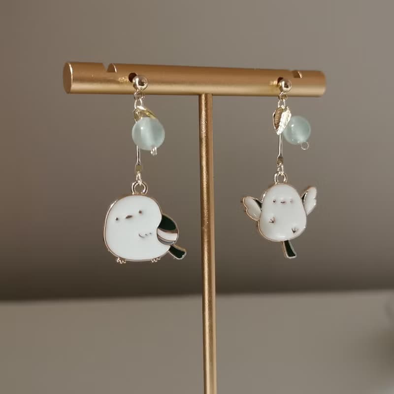 【Veverka】文鳥 - 耳環 飾品 蘋果瑪瑙