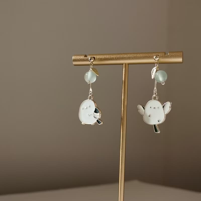 【Veverka】文鳥 - 耳環 飾品 蘋果瑪瑙