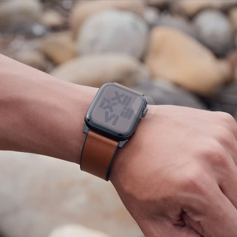 Apple Watch 42/44/45/49mm Straden 防潑水皮革錶帶-棕