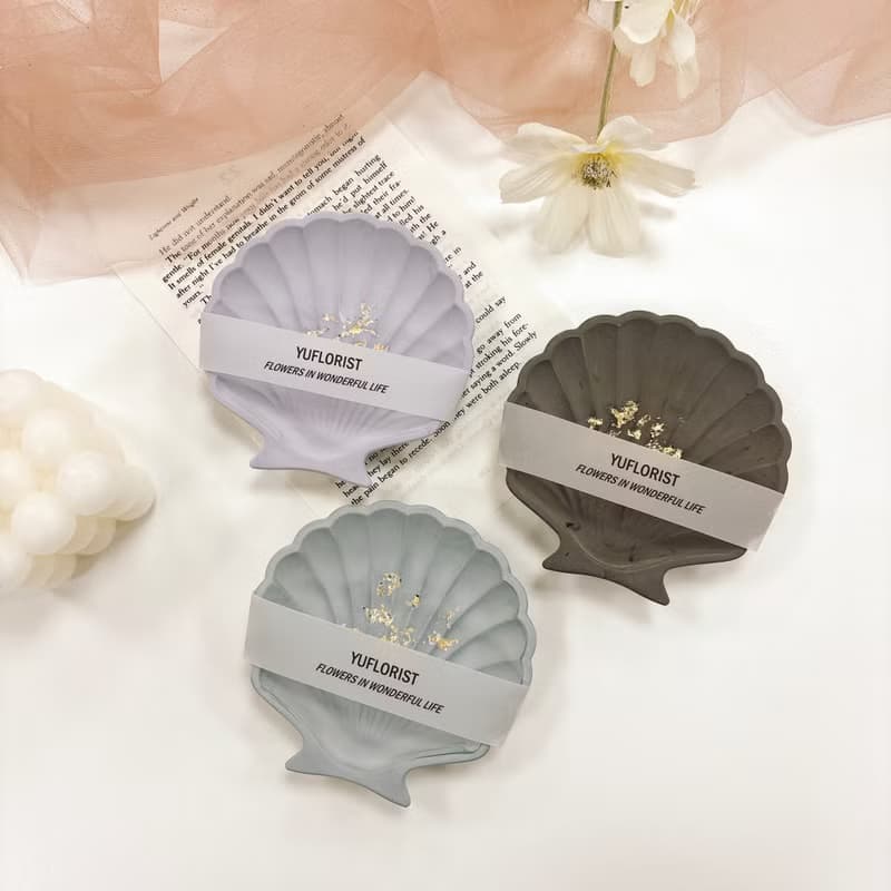 【情人節禮物】飾品香氛貝殼盤/石膏盤 yuflorist