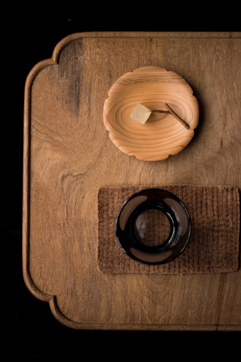 葵口盤 緬甸柚木 原木