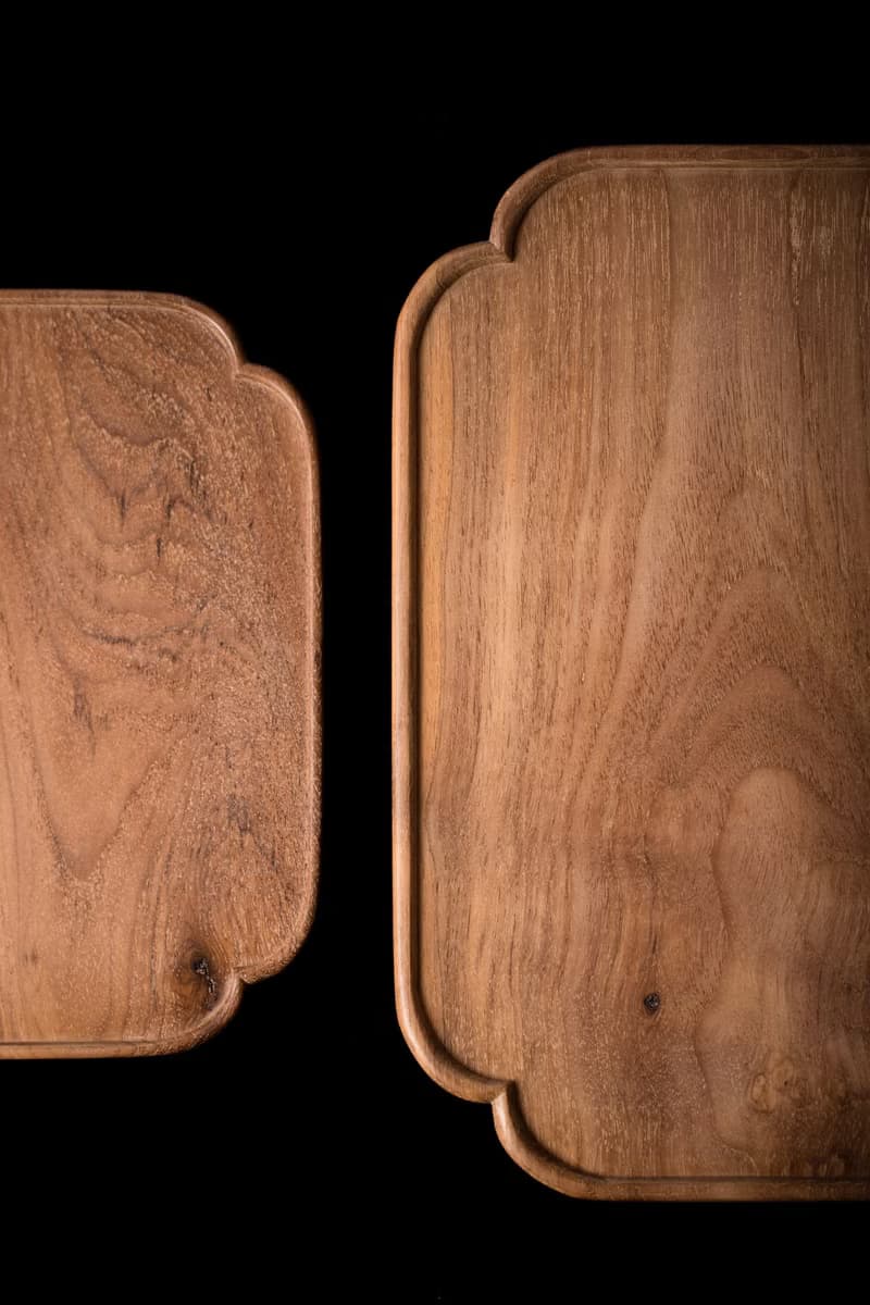 葵口盤 緬甸柚木 原木