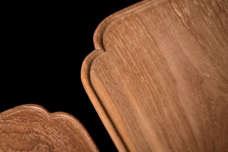 葵口盤 緬甸柚木 原木