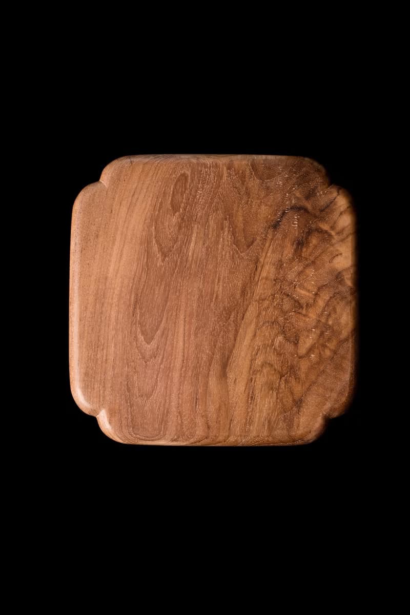 葵口盤 緬甸柚木 原木