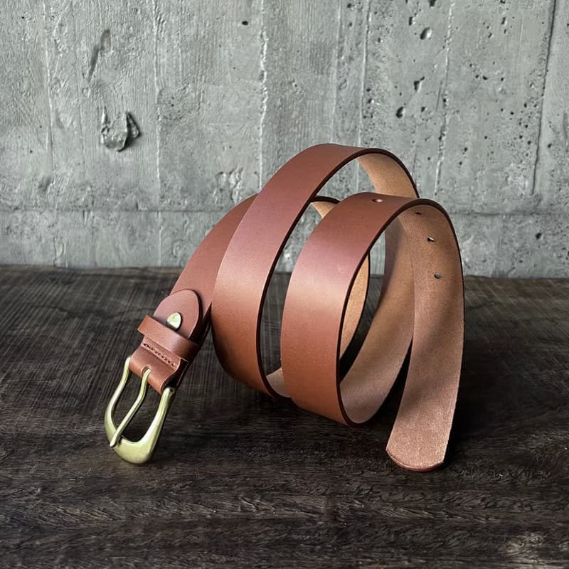 3cm寬 好耐皮帶 馬蹄頭I焦糖 植鞣革真皮腰帶