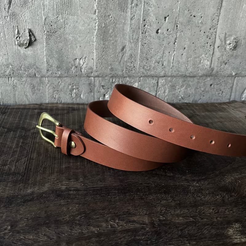 3cm寬 好耐皮帶 馬蹄頭I焦糖 植鞣革真皮腰帶