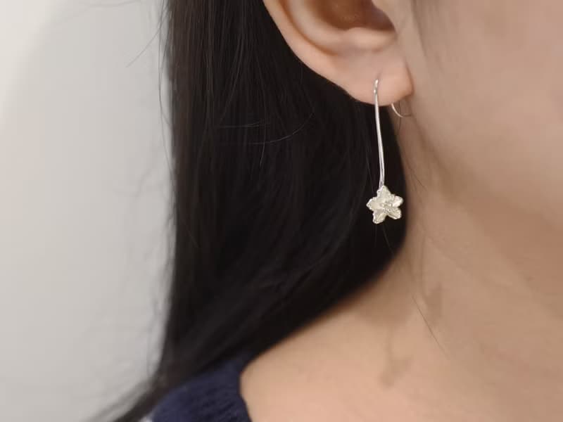 杜鵑花 | 純銀耳環 女款 花朵 手工銀飾 情人禮物