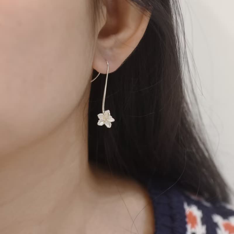杜鵑花 | 純銀耳環 女款 花朵 手工銀飾 情人禮物