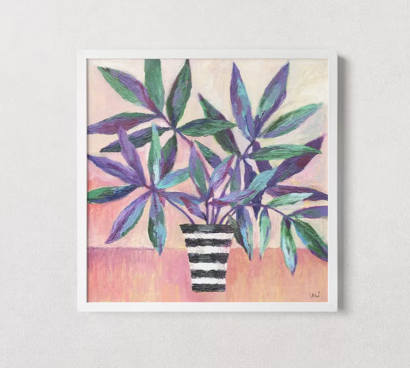 原創布面油畫 40x40 公分花卉靜物植物畫現代