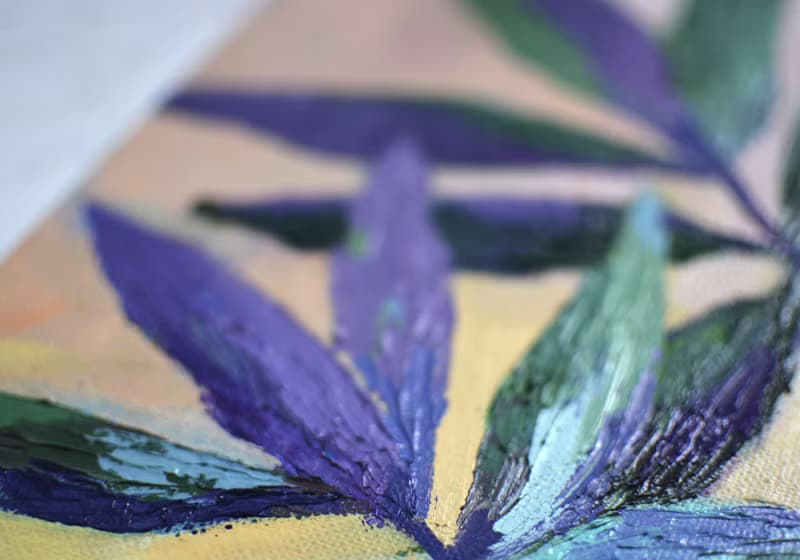 原創布面油畫 40x40 公分花卉靜物植物畫現代