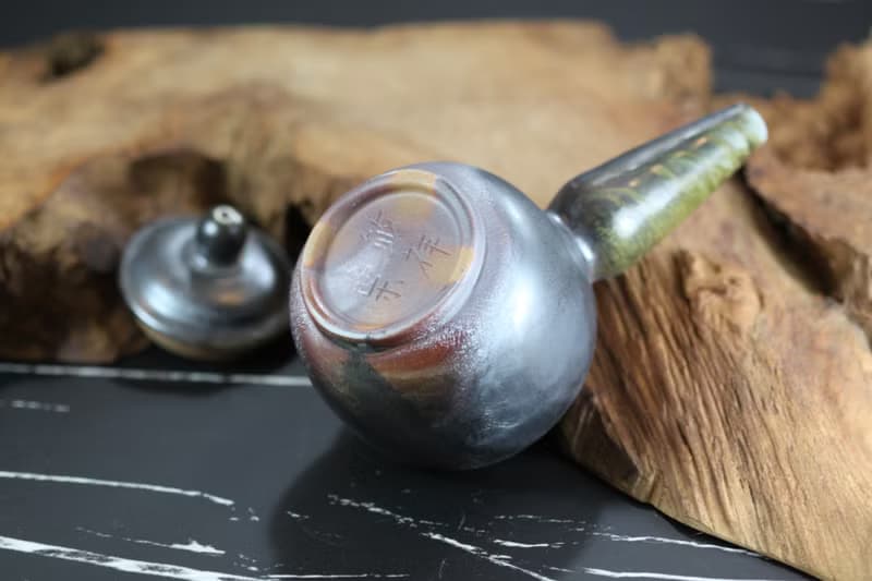 【送禮好物】220ml 柴燒落灰 側把茶壺 鶯歌名家葉敏祥手作