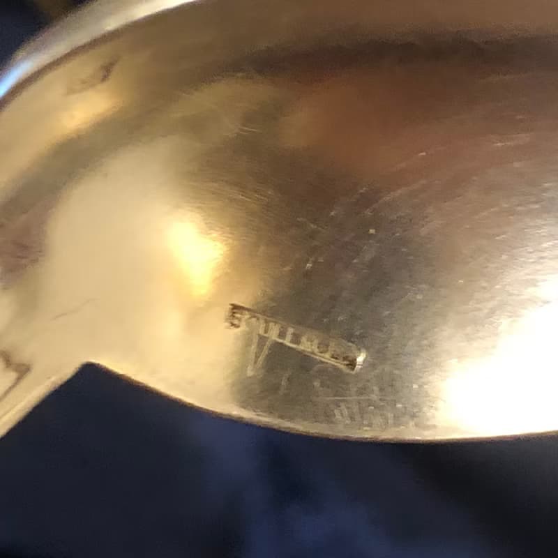 法國Boulenger新藝術時期鍍銀浮雕花卉甜品匙一對合售