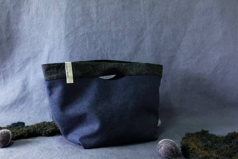 礦工手袋 | 丹寧藍 x黑 | 底部大容量 手提袋 便當袋 置物袋 貓窩