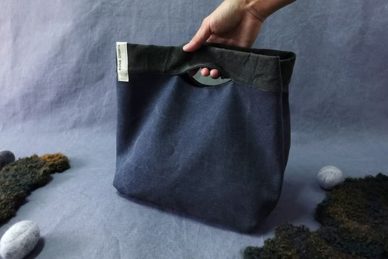 礦工手袋 | 丹寧藍 x黑 | 底部大容量 手提袋 便當袋 置物袋 貓窩