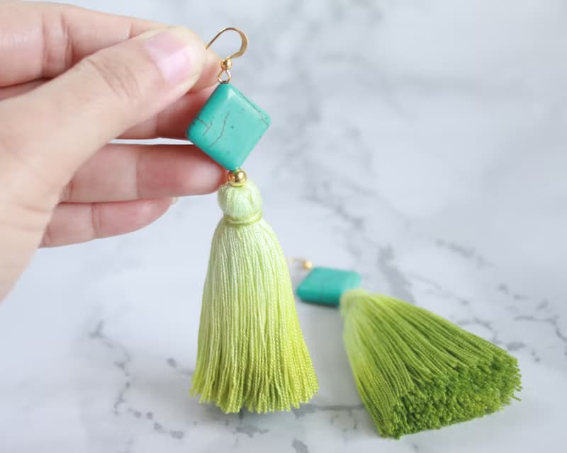 Green Bohemian Dangle Drop Earrings, Lovely Statement Earrings for Woman