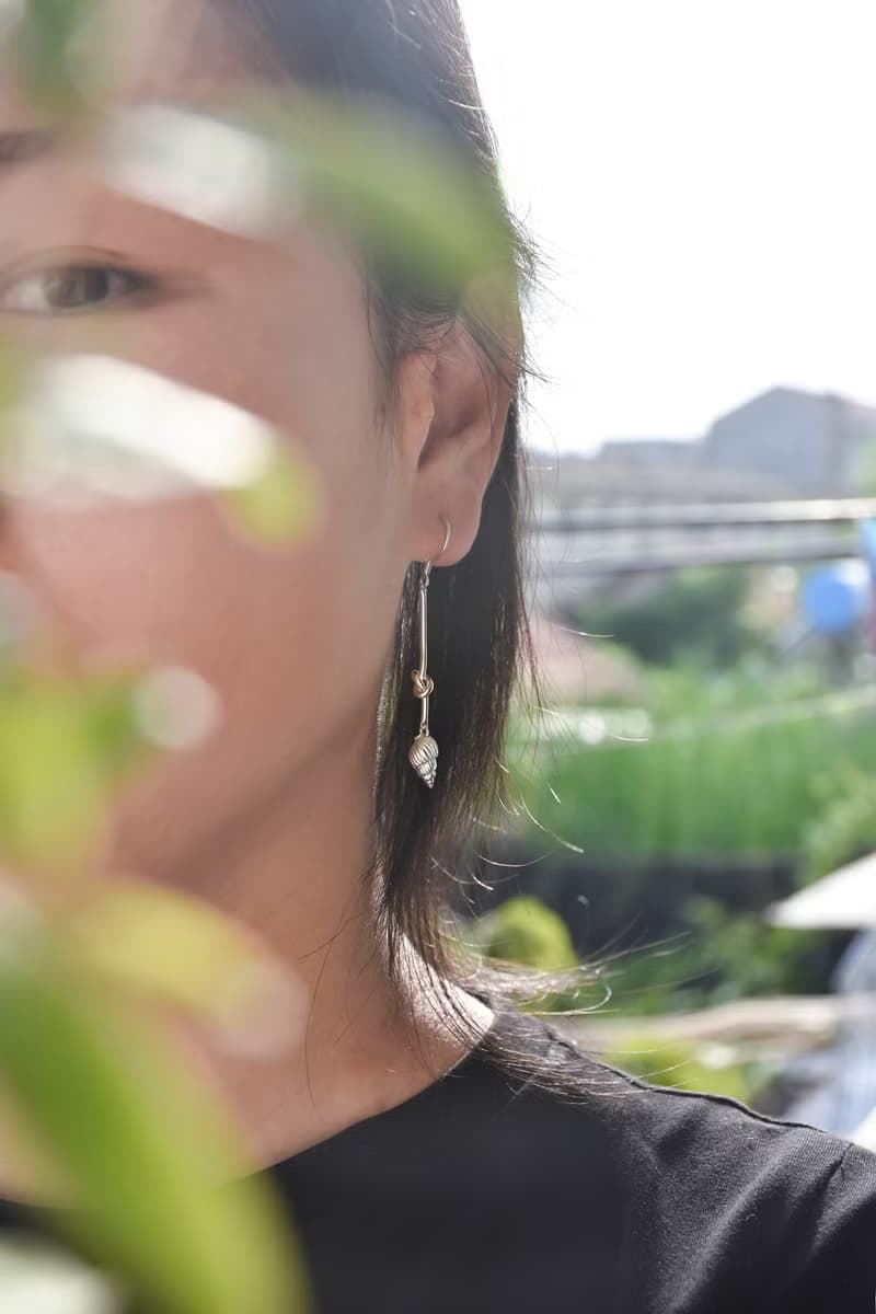 925銀海螺貝殼打結耳飾繩結純銀耳墜