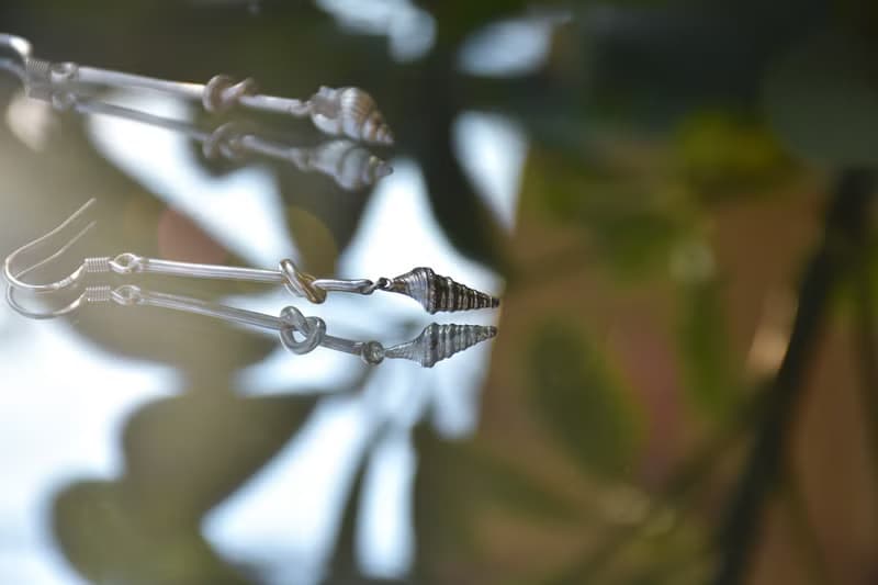 925銀海螺貝殼打結耳飾繩結純銀耳墜