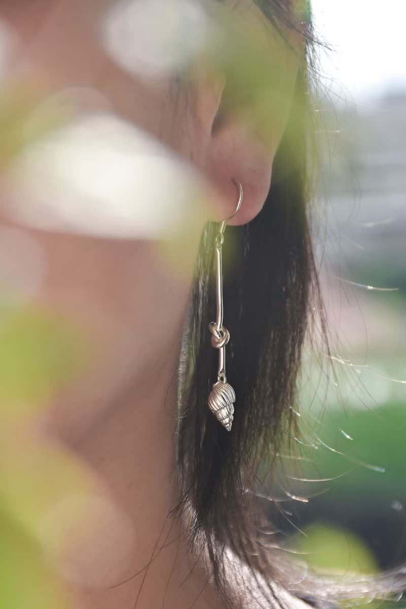 925銀海螺貝殼打結耳飾繩結純銀耳墜