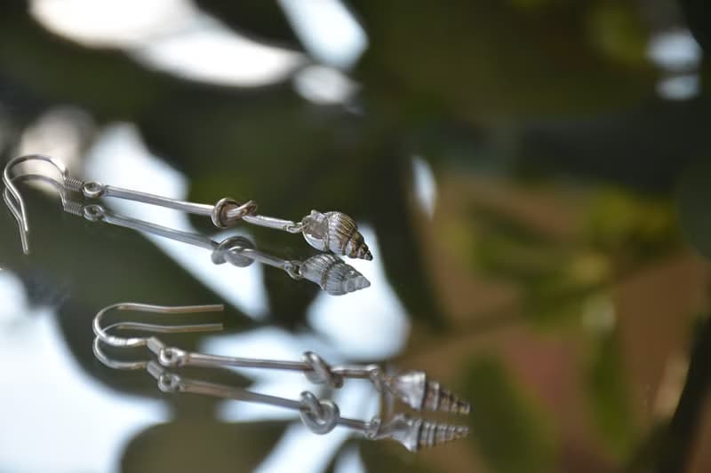 925銀海螺貝殼打結耳飾繩結純銀耳墜