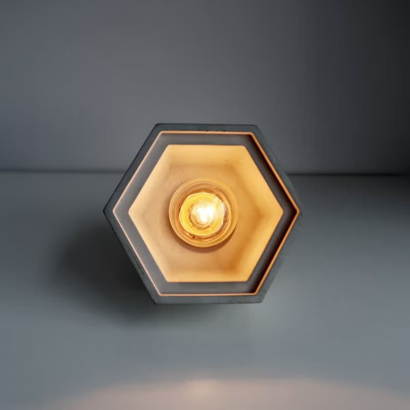HALO 光圈 | 黃銅六邊型斜角水泥桌燈・小吊燈