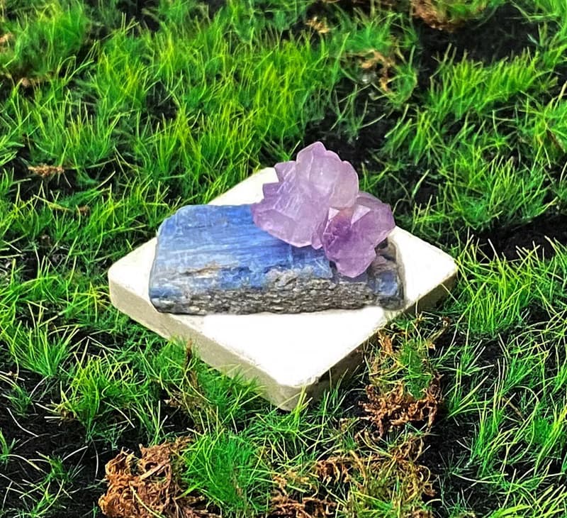 紫晶骨幹晶花 | 藍晶石 | 溝通 表達 觀察力 避邪化煞 招財增智慧