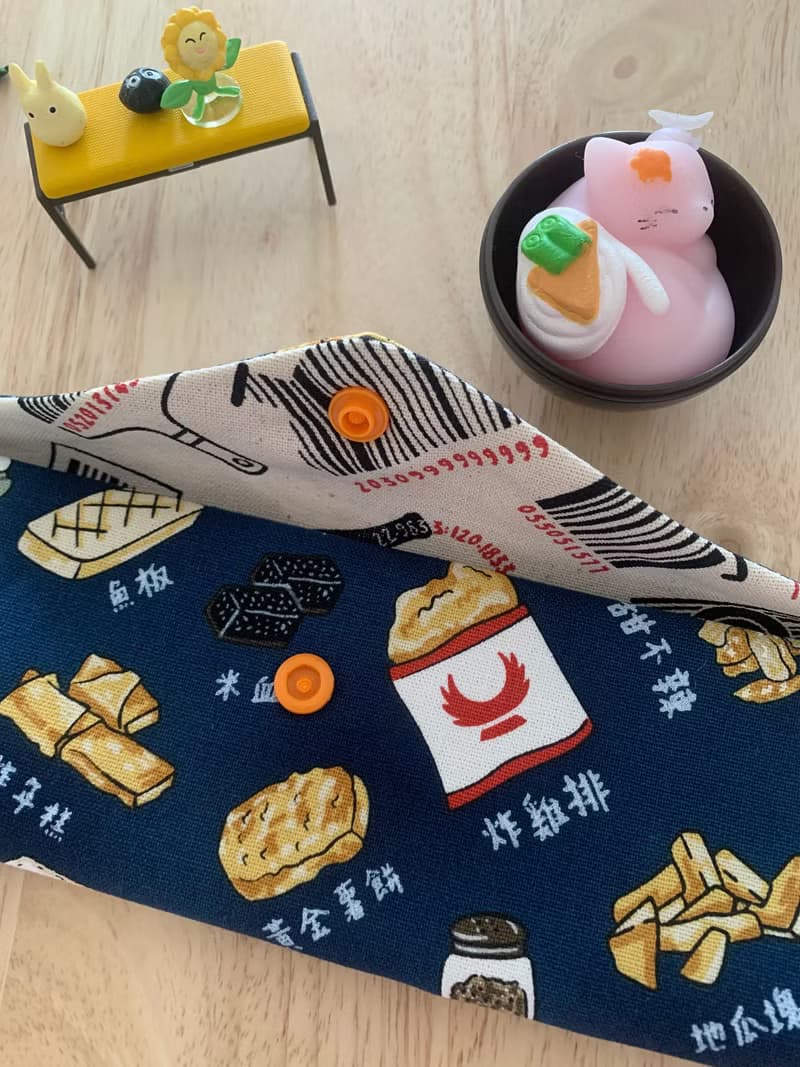 文青風環保純棉筷袋 深夜美食 沈穩蔚藍 日本 潮物 收納 手作餐具