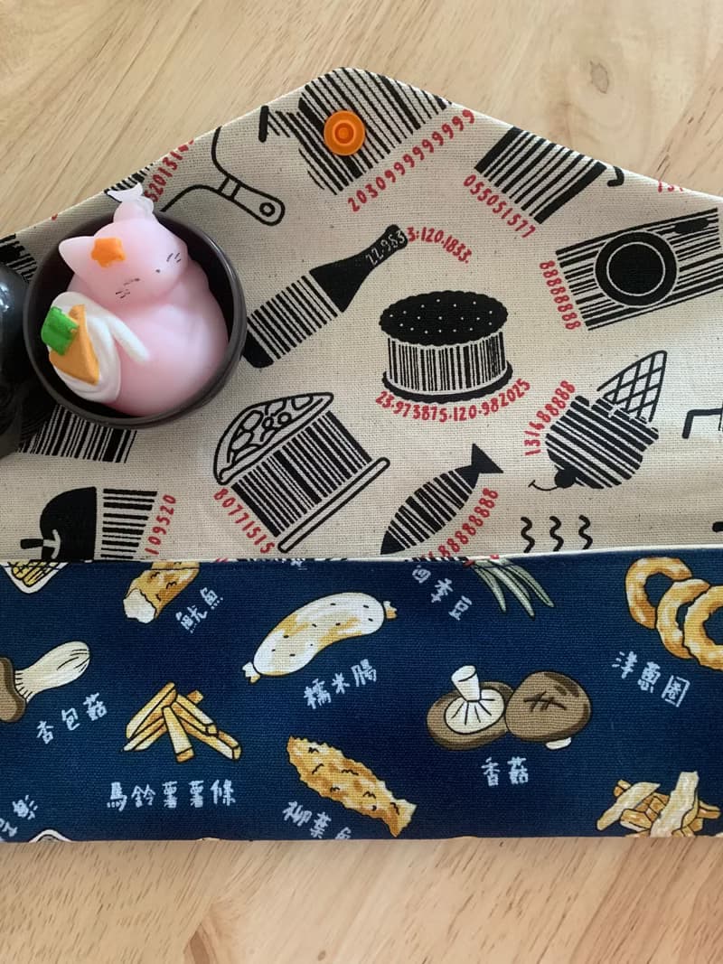 文青風環保純棉筷袋 深夜美食 沈穩蔚藍 日本 潮物 收納 手作餐具