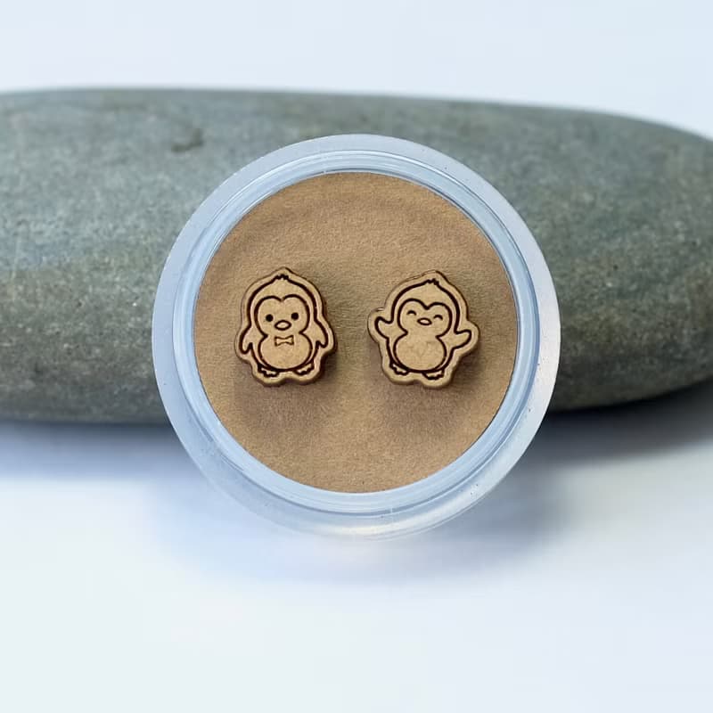 素色木耳環-小企鵝(四款隨機)