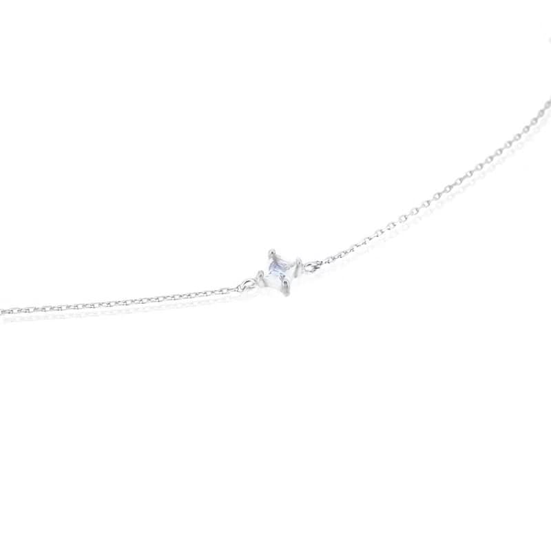 菱形藍光月光石925純銀手鍊(銀/玫瑰金) | 月光石系列