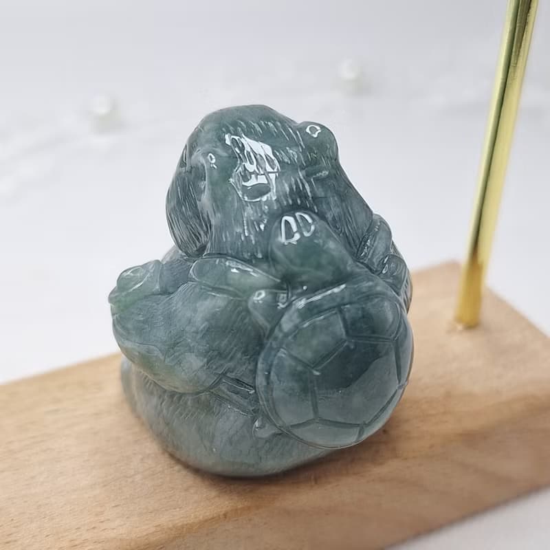 溫潤危料藍水手工雕刻卡皮巴拉擺件 |天然A貨翡翠
