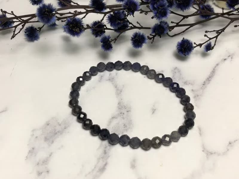 快速出貨 天然景青石多角切面珠手鍊