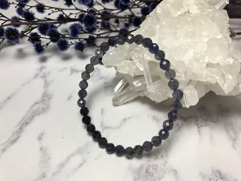 快速出貨 天然景青石多角切面珠手鍊