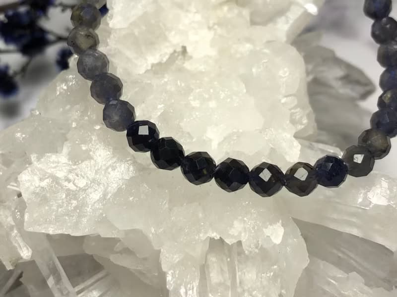 快速出貨 天然景青石多角切面珠手鍊