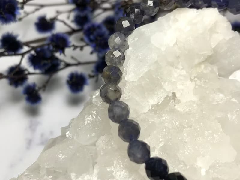 快速出貨 天然景青石多角切面珠手鍊