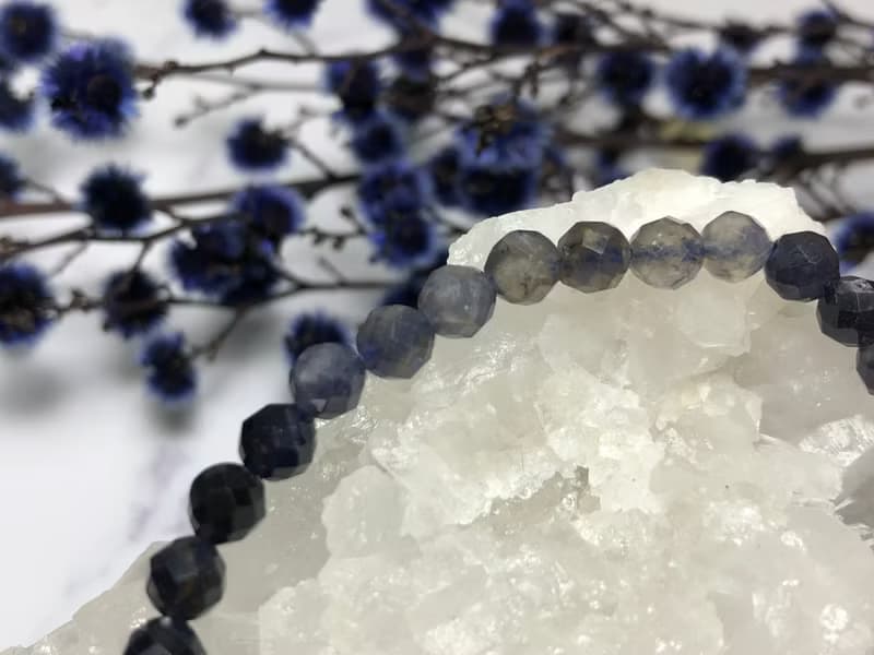 快速出貨 天然景青石多角切面珠手鍊