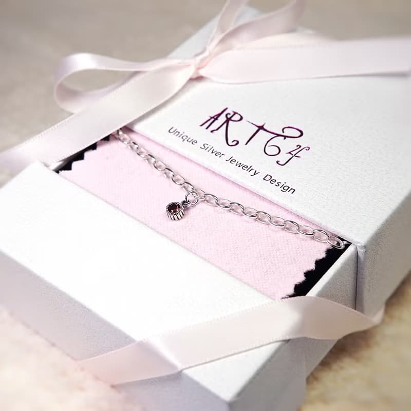 天然誕生石 純銀寶寶手鍊 彌月禮盒 新生兒 兒童銀飾 生日禮物