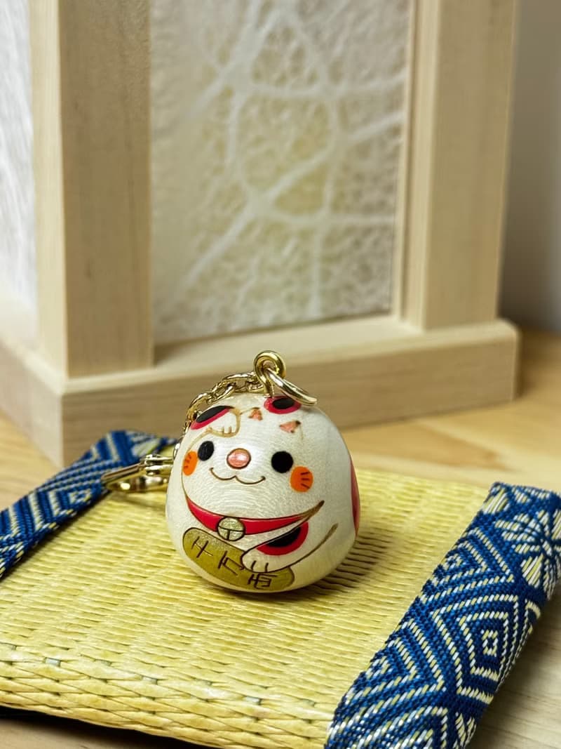 卯三郎之孫 | 迷你木招財貓匙扣