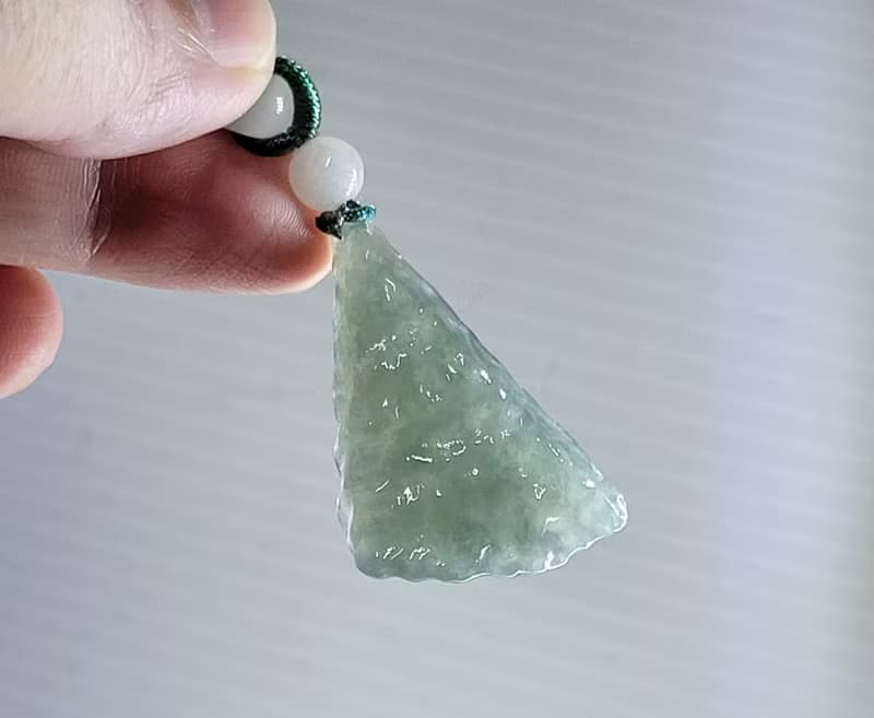 【親翠】天然翡翠 冰睛純淨簡單純粹三角原石美項鍊 送禮首選
