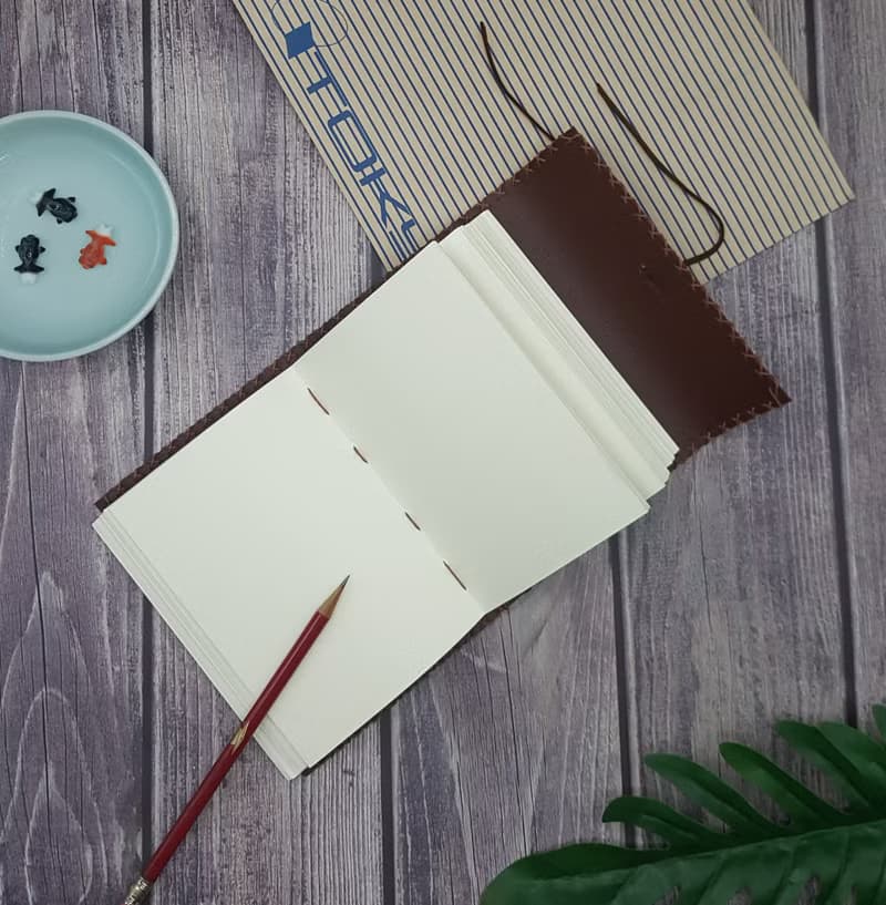 Long Stitching Journal - Retro Style -Mahogany Colour