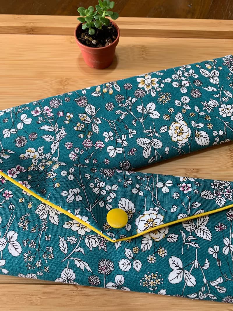 文青風環保純棉筷袋 ~ 清秀佳人 湖水綠 日本 潮物 收納 手作餐具