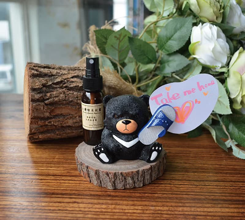 台灣黑熊原木擴香杯墊(送限量檜木純露)